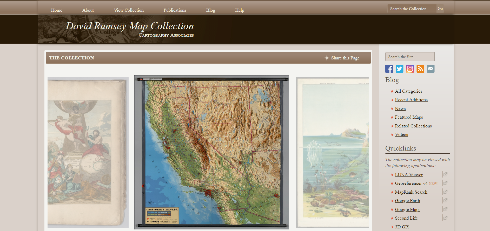 Скриншот сайта David Rumsey Map Collection - Нажмите для увеличения David Rumsey Map Collection